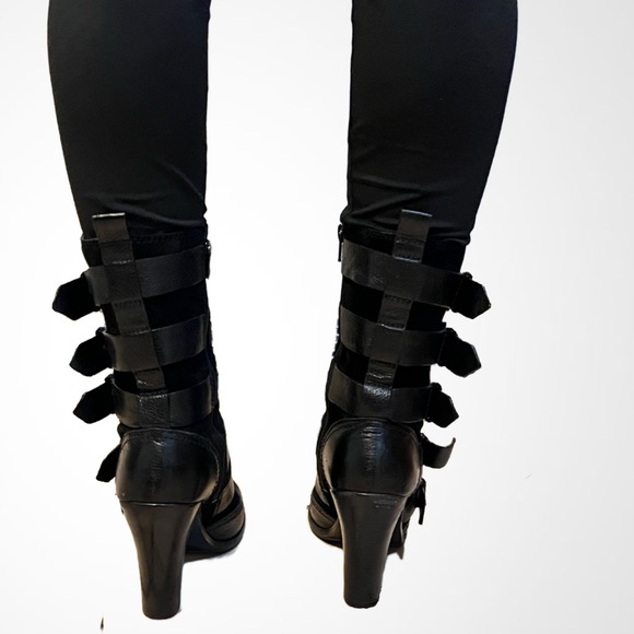 Marc by Marc Jacobs Buckle Leather Suede Moto Punk Rocker Boots Size US 7/37Eur - Picture 5 of 10